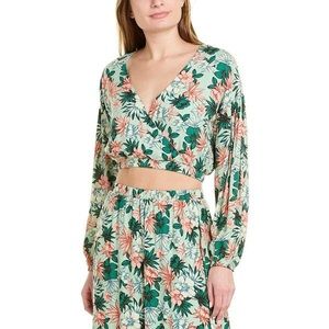 Rare Anthropologie Mixed Floral Crop Top & Skirt Set